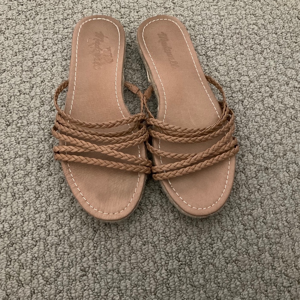 Madewell The Kathryn Leather‎ Espadrille Slide Sandals - Size 9.5